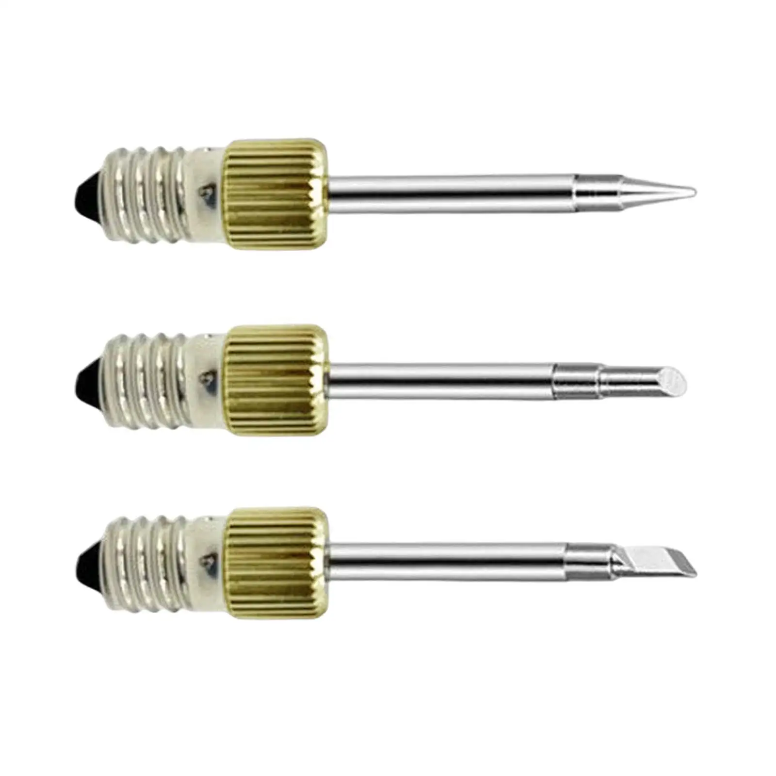 3 Pieces Electric Soldering Iron Tips Replacement E10 Interface Components Needle Tips Tool Steel solder for Repair Welding