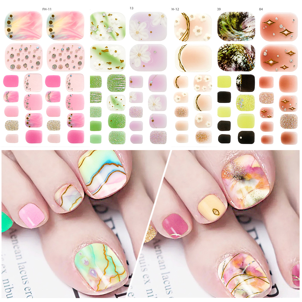 Best of Nail Stickers Foot Stickers Toe Nail Decoration Nail Art Manicure Decals Full Cover Self Adhesive Stickers Waterproof Nail Tool Reviews & Tips