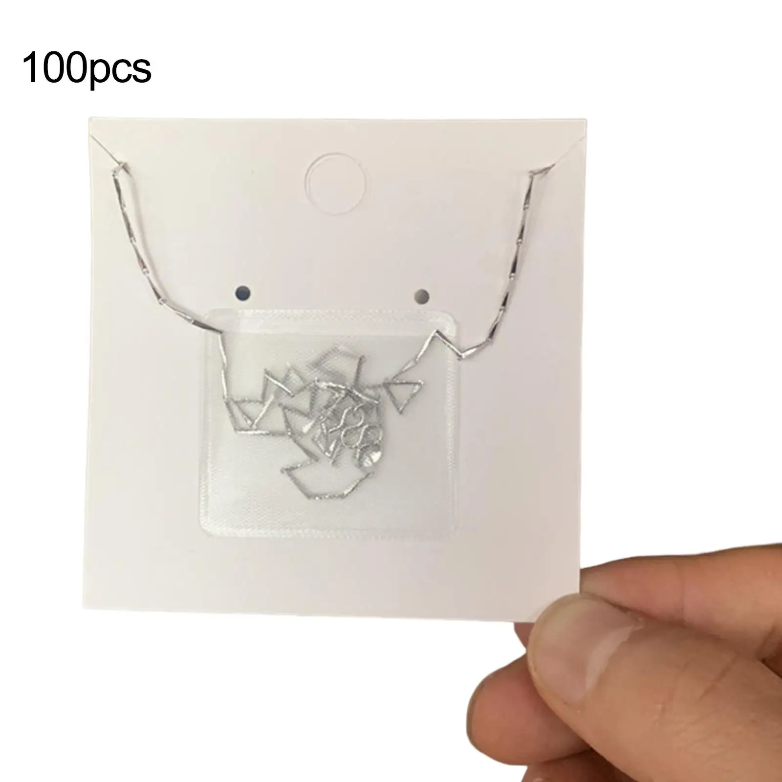 100Pcs Jewelry Bags Transparent Portable PE Jewelry Holder Jewelry Organizer Packing Pouch for Ear Studs Rings Necklace Earrings