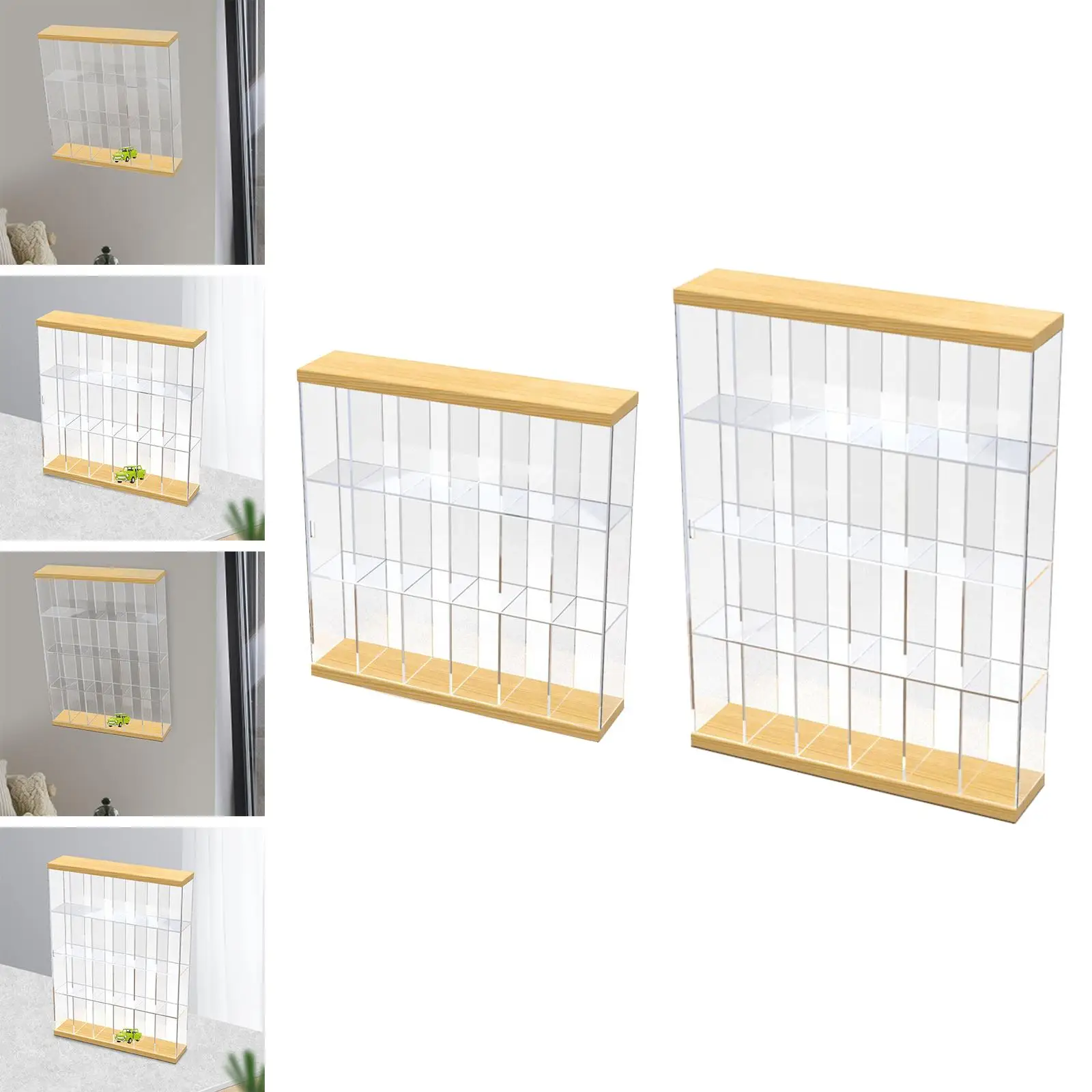 Action Figure Display Shelf Toy Shelves Acrylic DIY Riser Decorative Collectibles Showcase Box Storage Stand for Living Room