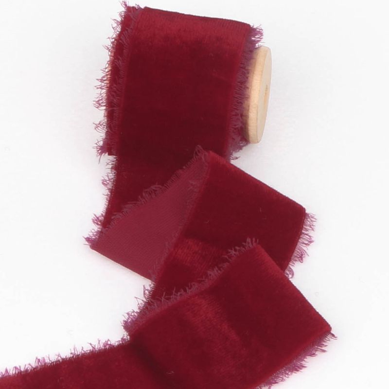 Velvet Ribbon Frayed Edge Ins, Tecido Trim,