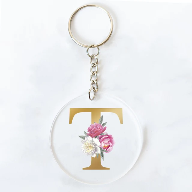 Acrylic Letter Keychain - T - ivory & birch