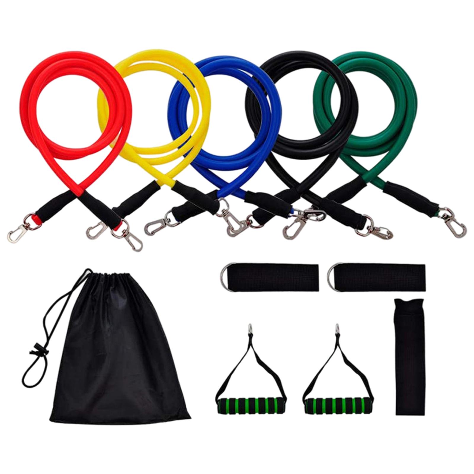 11pcs Training Resistance Tapes Set Fitness Belt Elastic Tubes Tension Rope