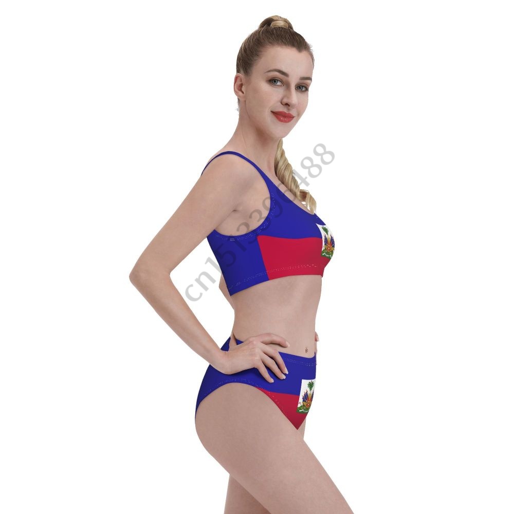 Feminino haiti bandeira push up biquini maiôs