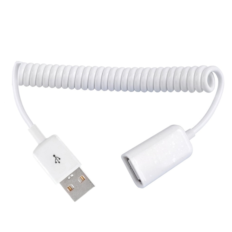 USB 2.0-Stecker auf Buchse, spiralförmiges Adapterkabel, 1 m, Feder-Teleskop-Verlängerungskabel zum Aufladen – Detail 5