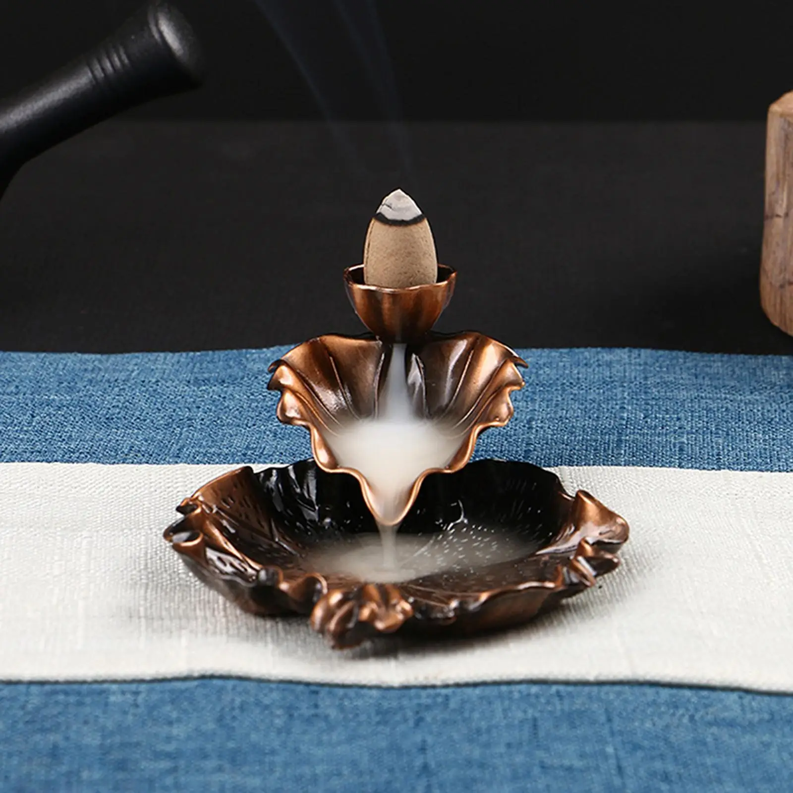 Lotus Backflow Incense Burner Smoke Cone Burner for Relaxation Home Office