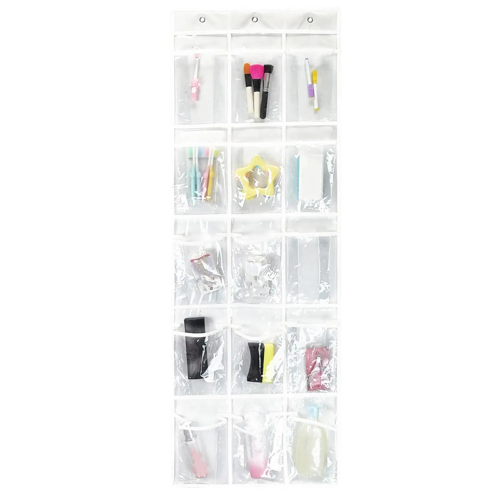 Hanging Closet Underwear Sock Bra Organizer with 15 Clear Pockets Wall Shelf Wardrobe Storage Bags for Underwear Socks Stocking