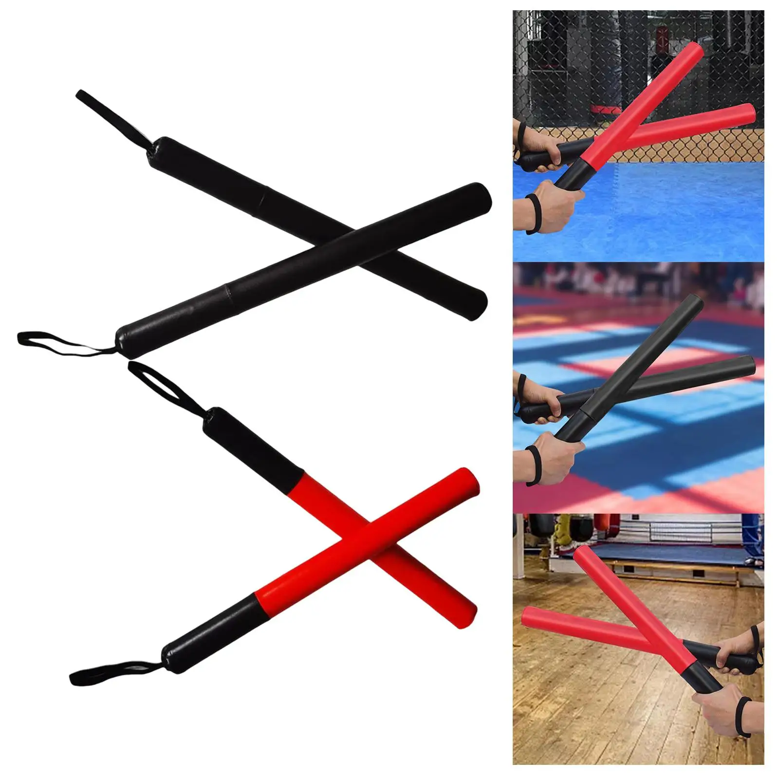 1 Pair Boxing Training Sticks PU Leather for Performance Fighting Reaction
