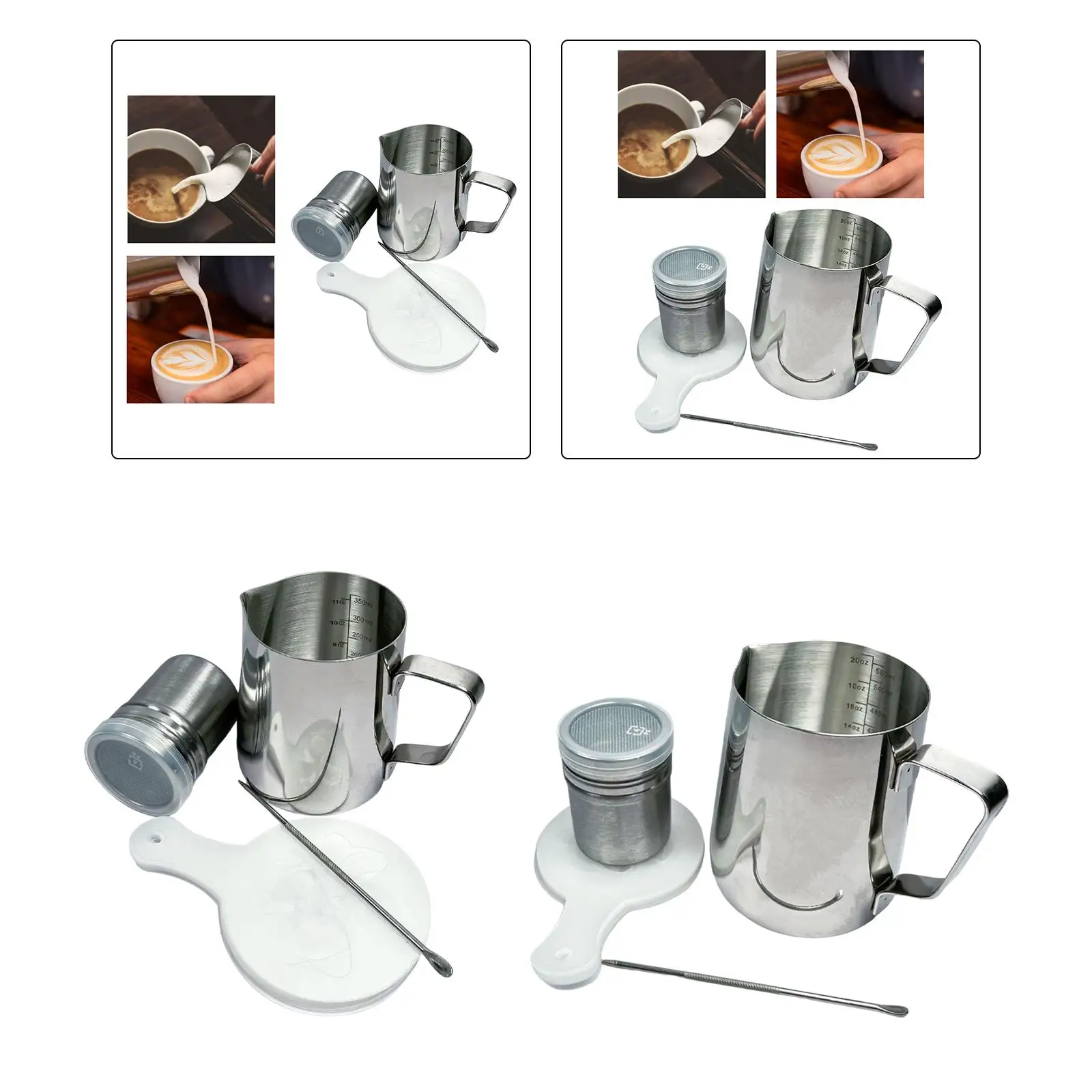 Stainless Steel Milk Frothing Mugs Easy Clean Barista Steam Mugs Milk Jug Cup for Kitchen