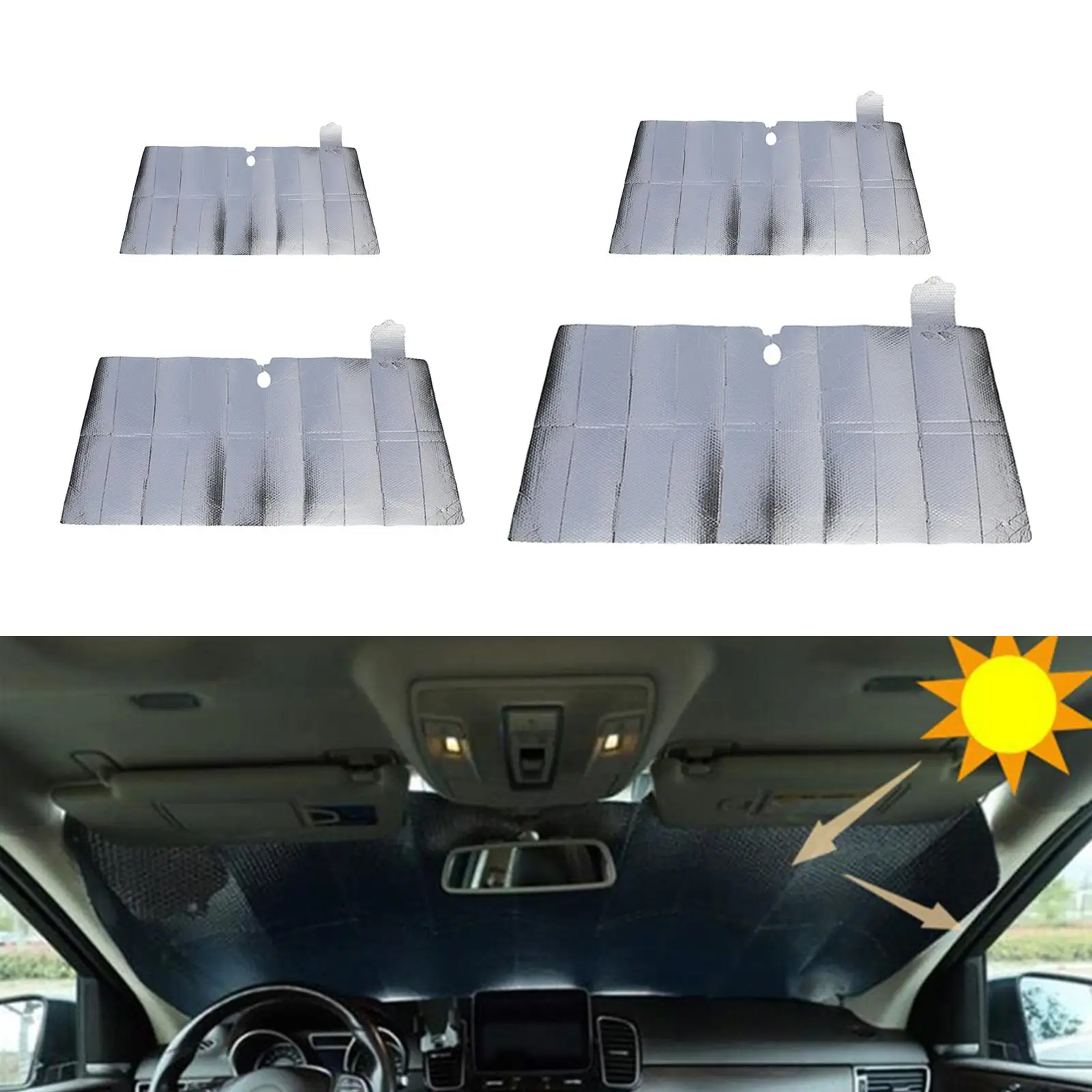 Front Window Sunshade Sun Reflector Thicken Keeps Sun and Heat Out Visor shield for Car Interior Temperature Summer