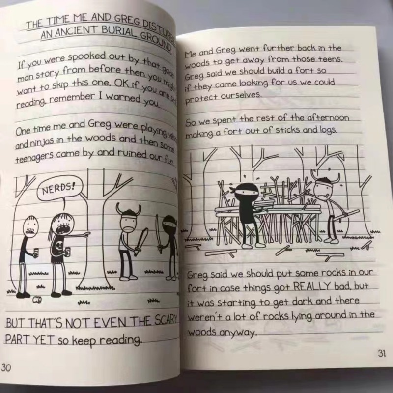 8 Bücher/Set 1-1469-16 Tagebuch von Wimpy Kid Englisch Buch Tagebuch von Wimpy Kid Kinder Fiction Bücher – Detail 6