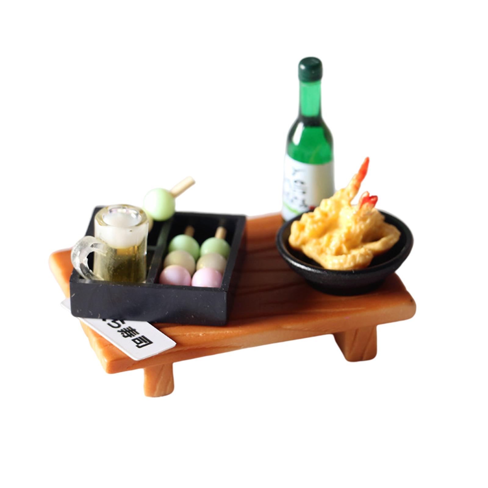 1:12 Scale Dollhouse Food Toy Dollhouse Miniature Bento Japanese Sushi Fish Ball, Kitchen Play Food, for Children Birthday Gifts