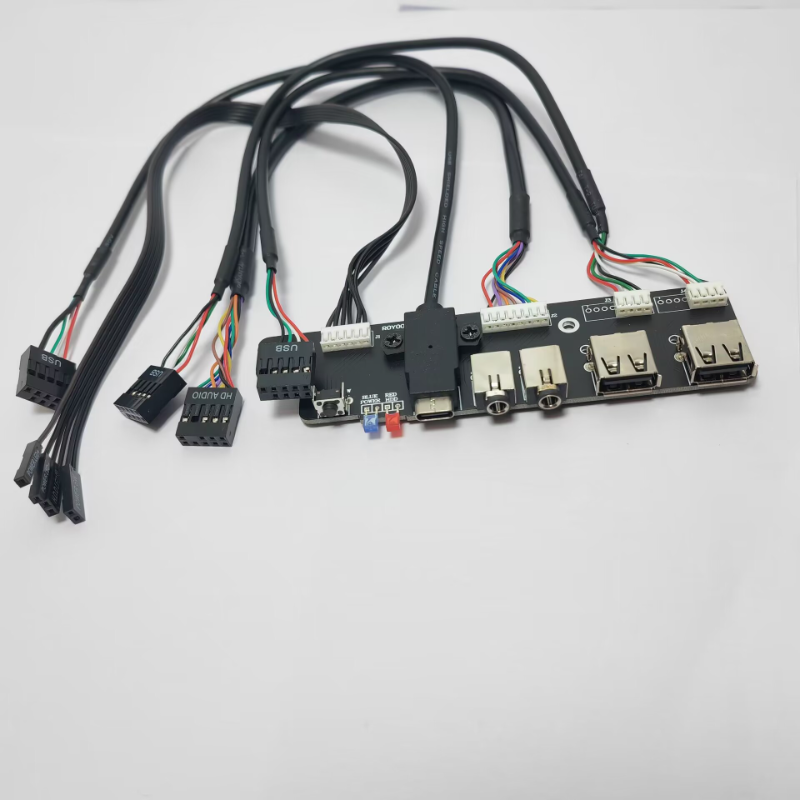 Mini Computer ITX Motherboard Verlängerung Front Panel Kabel 9P Zu USB 2,0 HD Audio 3,5mm Mic Lautsprecher buchse Power HDD Schalter Kabel – Detail 3