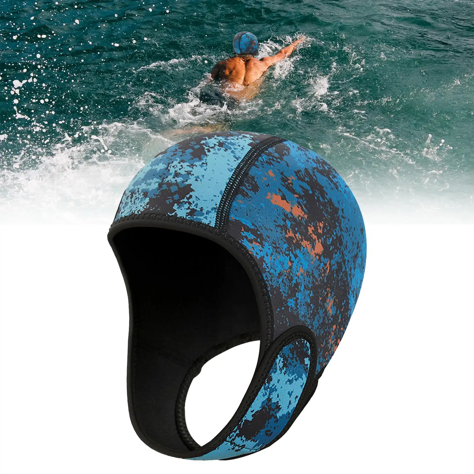 2mm Neoprene Wetsuit Hood Ear Protector Windproof Diving Hood Cap Swim Hat for