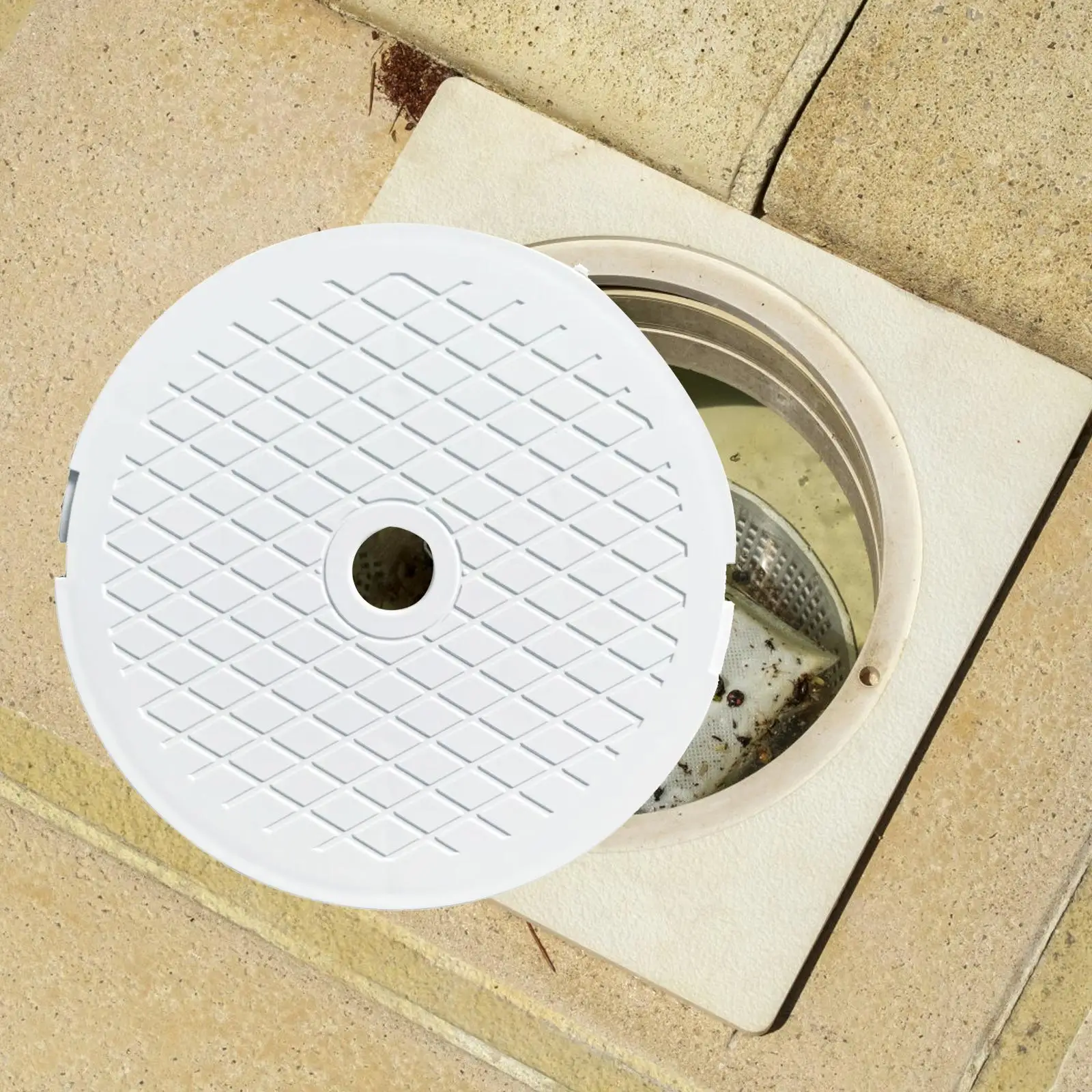 Pool Skimmer Cover Easy Installation Round Replacement Pool Deck Lid Plate for Spx1096 Skimmer above Ground Pool in Ground Pool