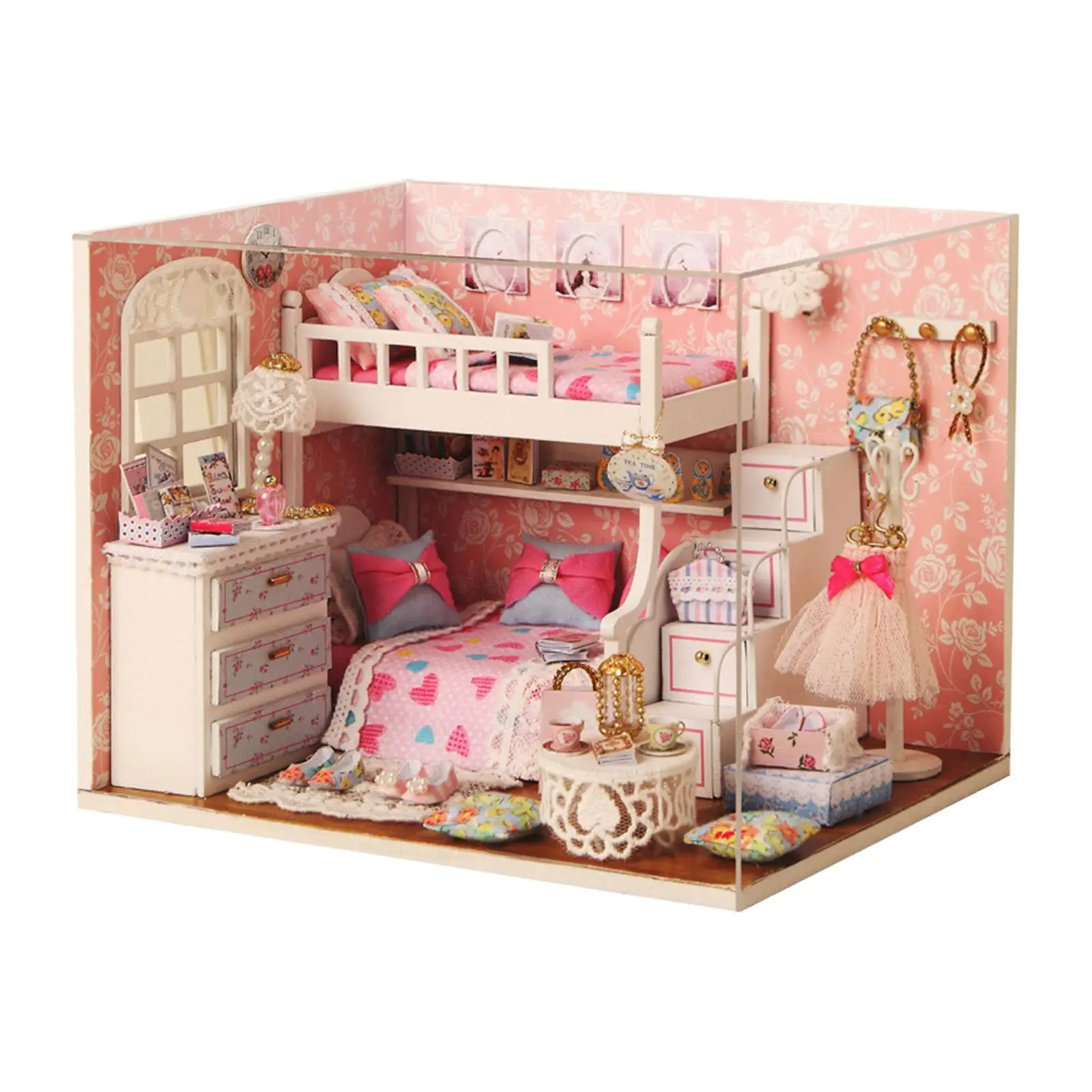 DIY Wooden Miniature Dollhouse Kits for Women Girls Handmade with Furniture and Ornaments Modern Birthday Gifts Creative Bedroom