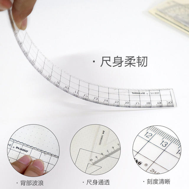 Lot De 6 Outils De Géométrie En Plastique Transparent - Règles, Rapporteurs, équerres - Pour L'école, Le Dessin, Les Travaux Techniques