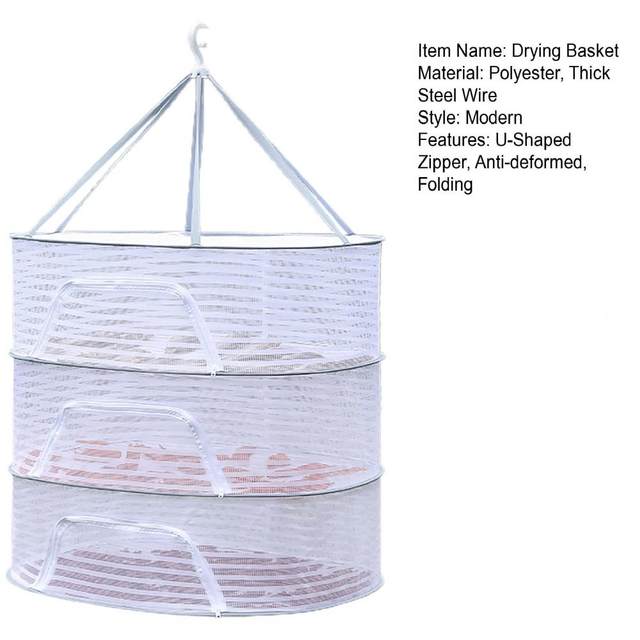 1/2/3 Layer Hanging Mesh Drying Basket Food Fish Clothes Hanging Drying Net  Outdoor Foldable Drying Net Vegetable Herbs Dry Rack - AliExpress