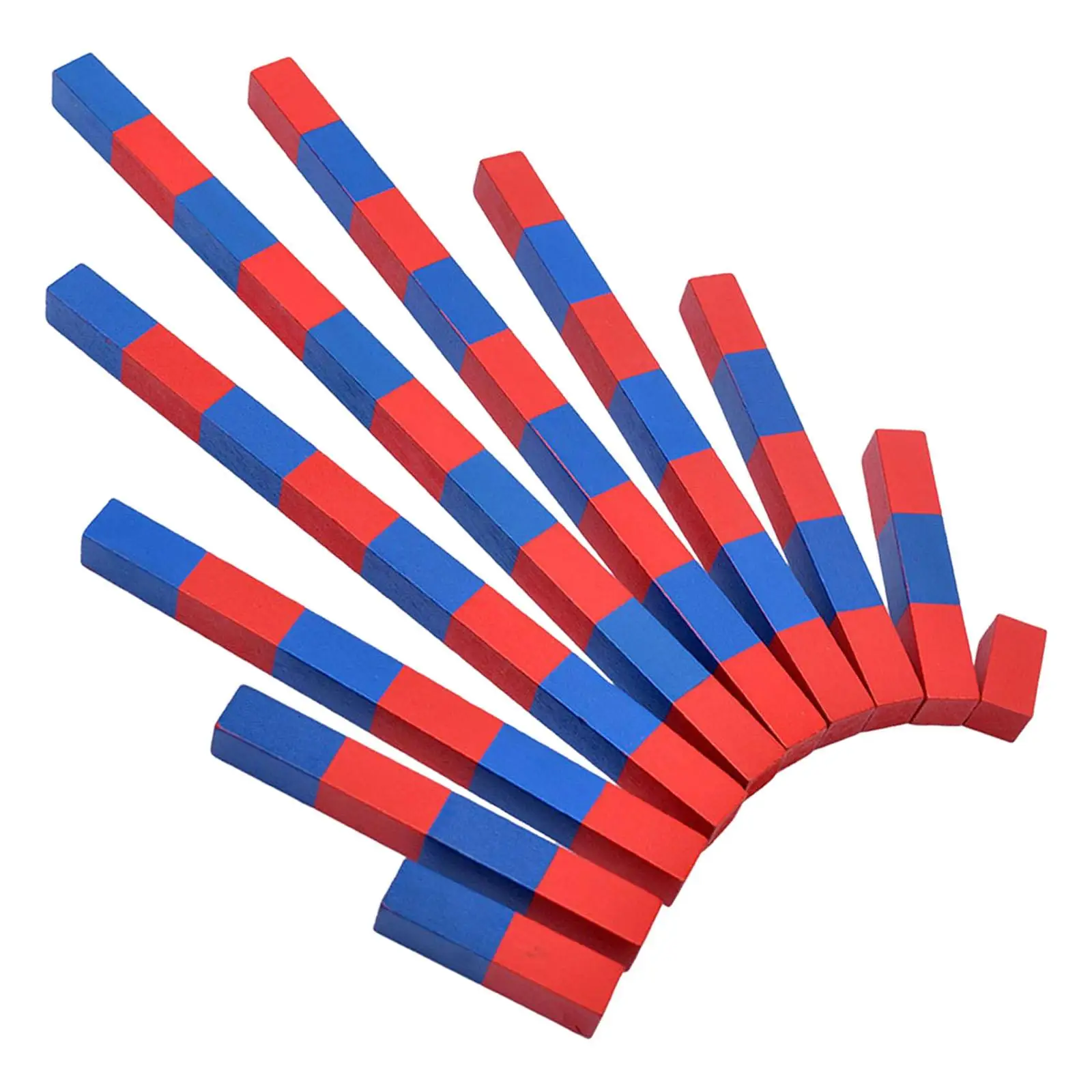 Montessori Red Blue Number Rods Counting Rods Visual Experience Portable for Toddlers