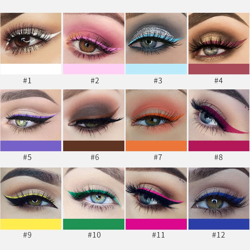 Best of 12 Colors Colorful Liquid Eyeliner Pen Waterproof Long-Lasting Big Eyes Makeup Smooth Quick-drying Women Cosmetics Beauty Tools Reviews & Tips - Image 4