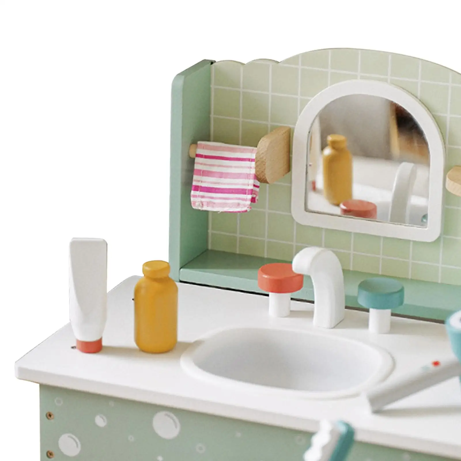Bathroom Sink Realistic Educational Toy Early Learning Portable with Mirror for Kids Children Girls 3+ Years Old Birthday Gifts