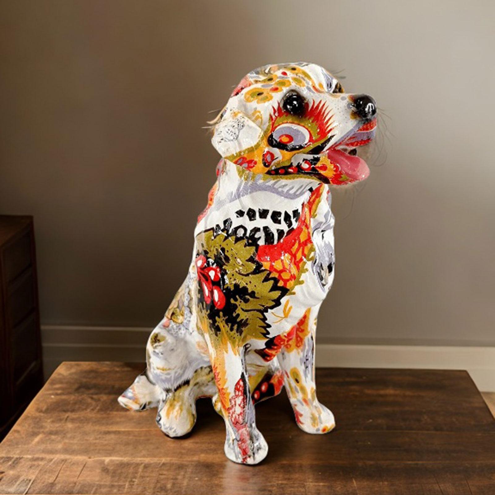 Resin Crafts Ornament Colorful Dog Statues Graffiti Figurines Sculpture for Living Room Dining Room Fireplace Bedroom Indoor https://ae03.alicdn.com/kf/S393886bce3ec481d800f8c2c6b2431cd8.jpg