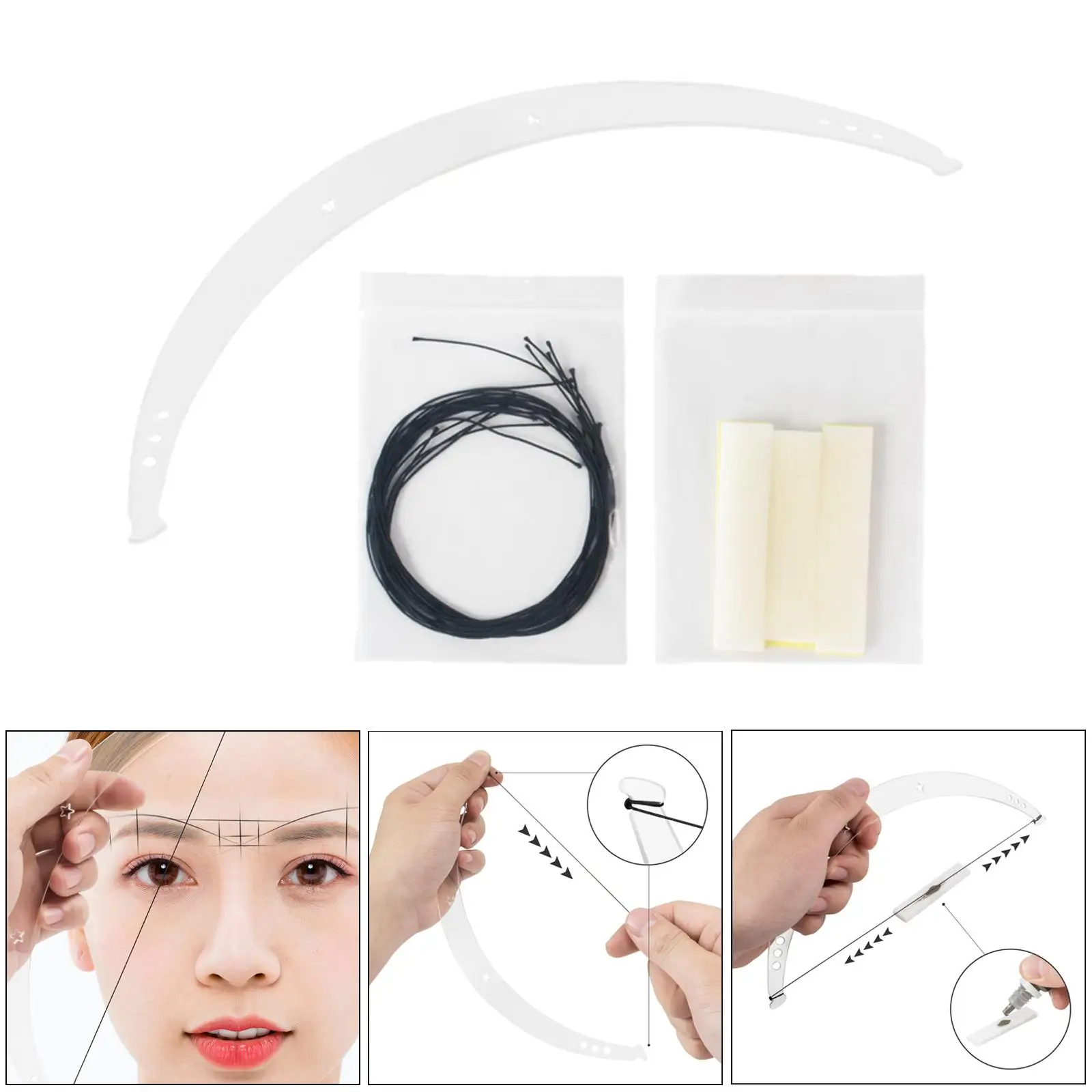 Eyebrow Ruler Accessories Permanent Gold Ratio Professional Balance Makeup Stencil Measure Ruler Shaper for Eyebrow Drawing Line