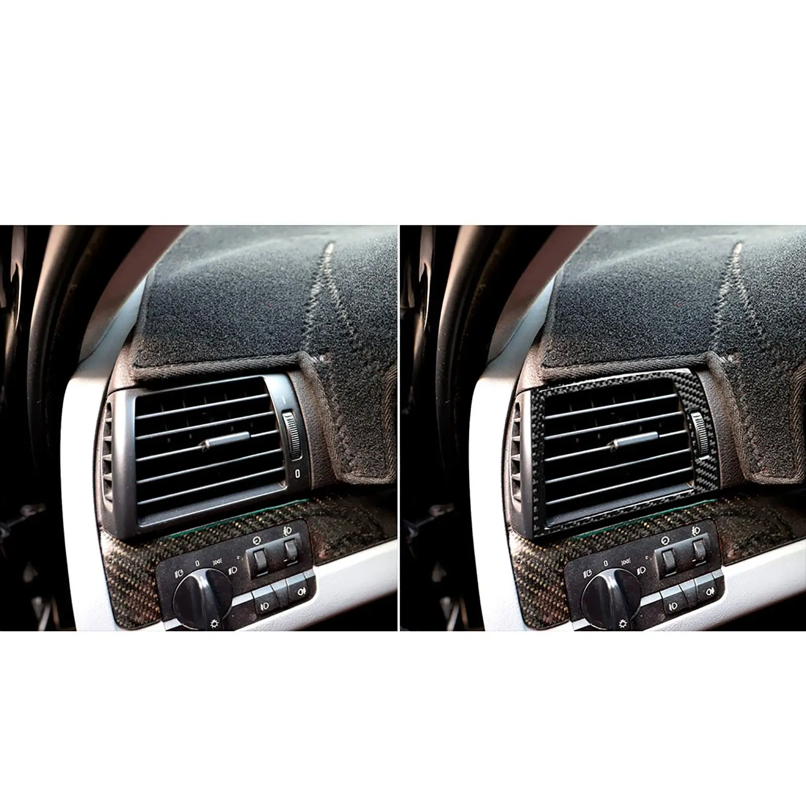 2 Pieces Auto Dashboard Air Vent trim cover Carbon Fiber for   E46 Accessory