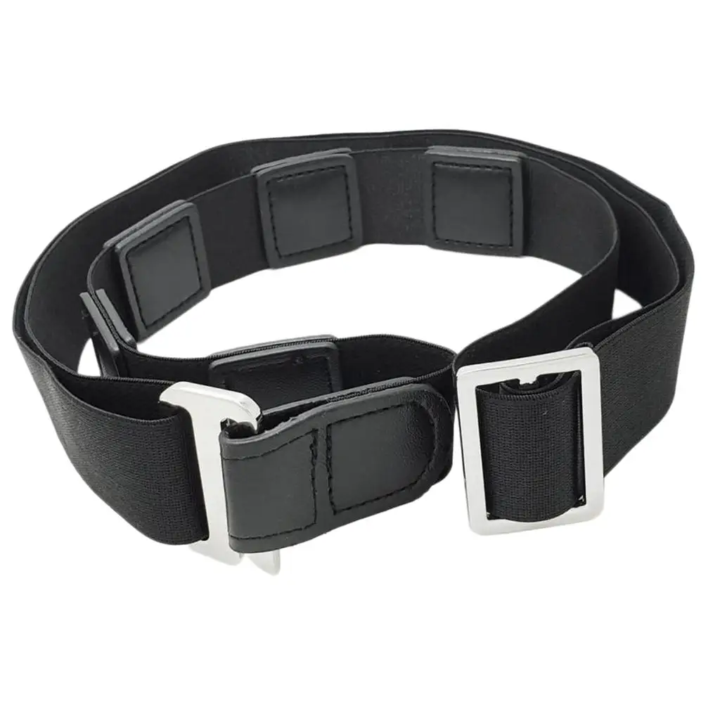 Mens Black Shirt Stay Belt Non- Anti Wrinkle Hidden Belt Adjustable