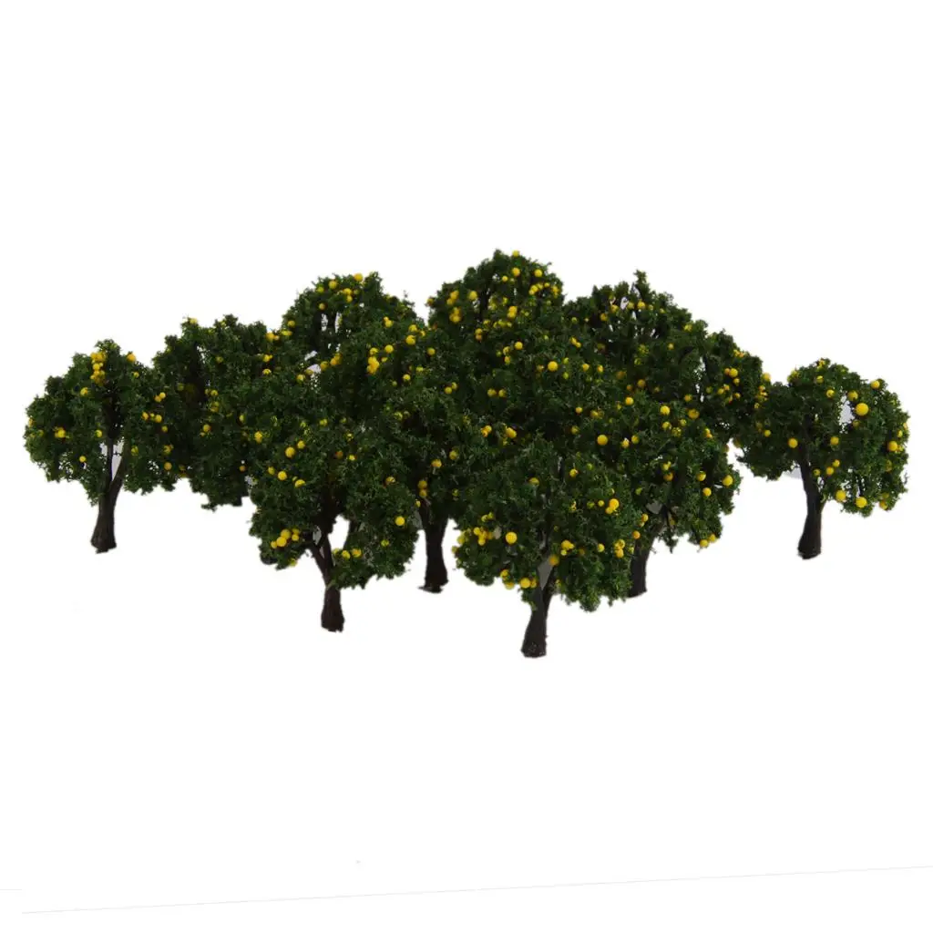 Lot 20 Yellow Fruits Tree Model Train  Diorama Scenery Z 1/300