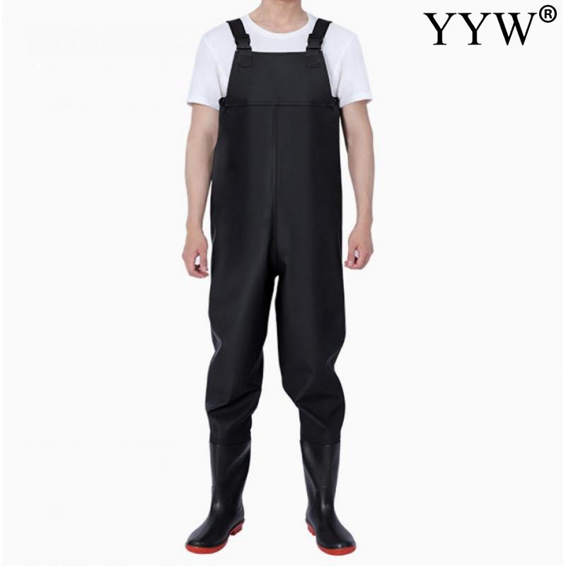 Description Picture 3 of itemPVC Fishing Waders Pants With Boots Set Thicken Waterproof Men Women Adult Lightweight Hunting Wading Chest Overalls Trousers