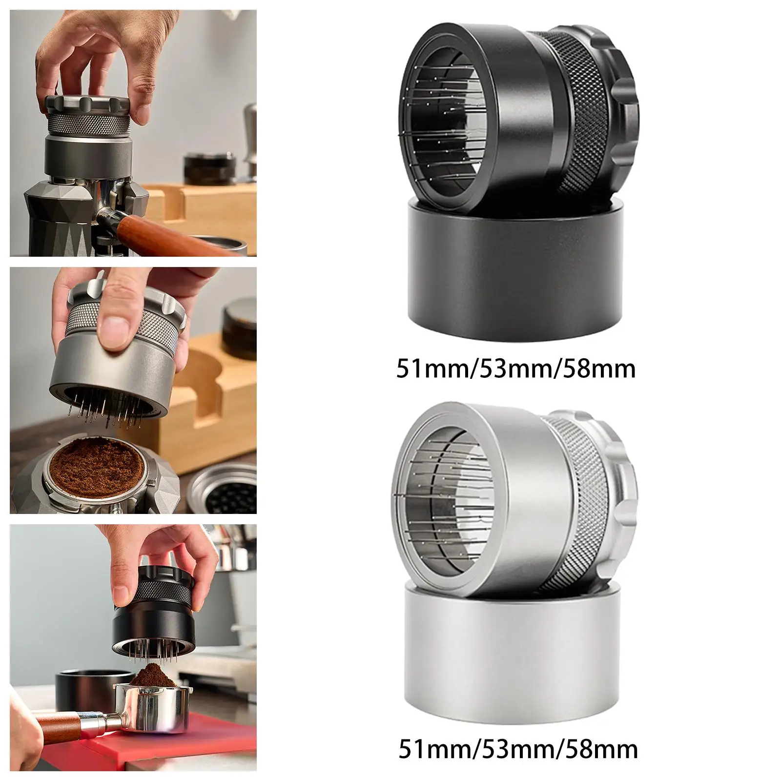 Double Side Professional Espresso Stirrer Hand Distribution Tool Coffee Distributor Tamper Leveler Tools for Barista Shop