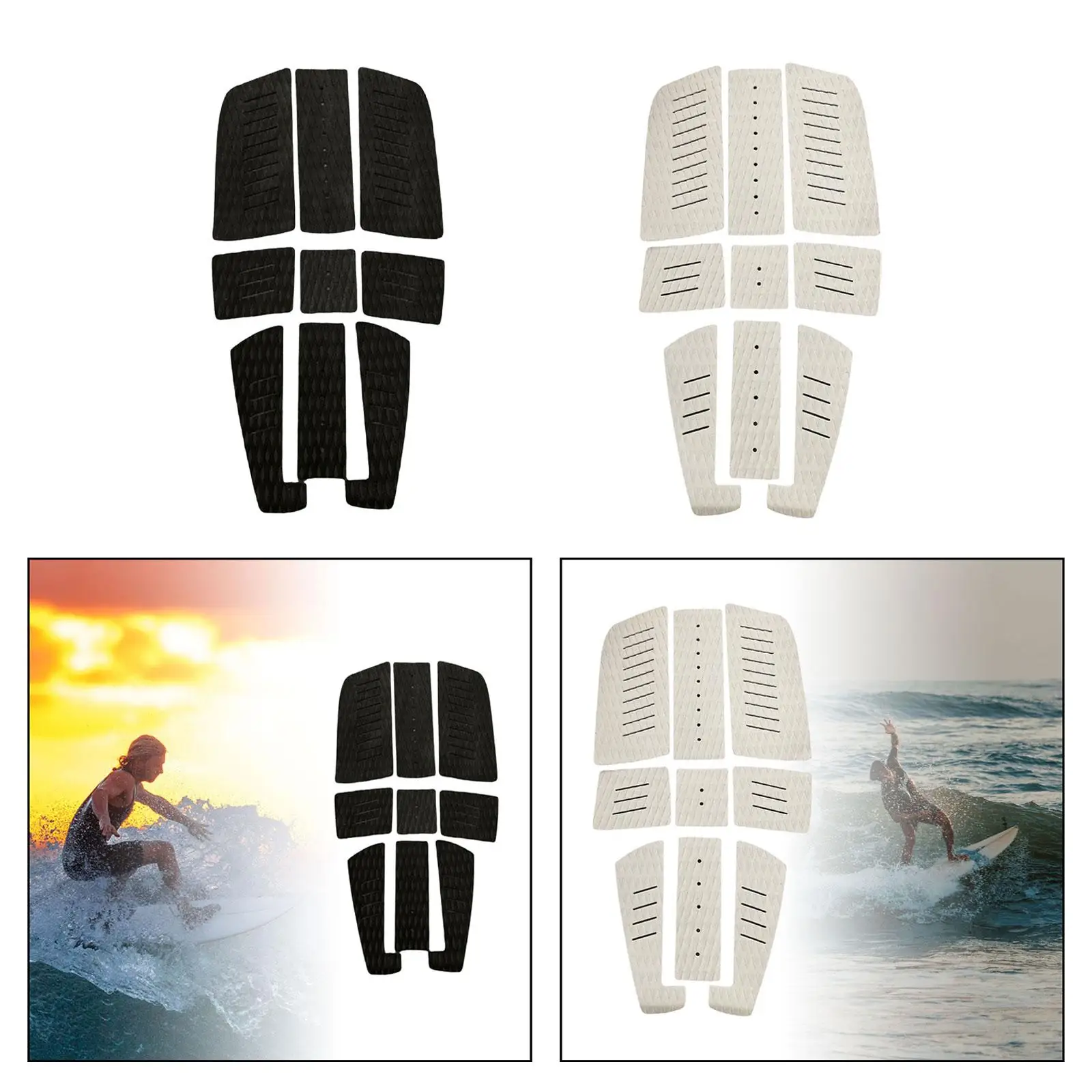 9x Surfboard Traction Pad Non Slip EVA Deck Grip Mat for Water Sports Fish Board Paddleboard Skimboarding Longboard