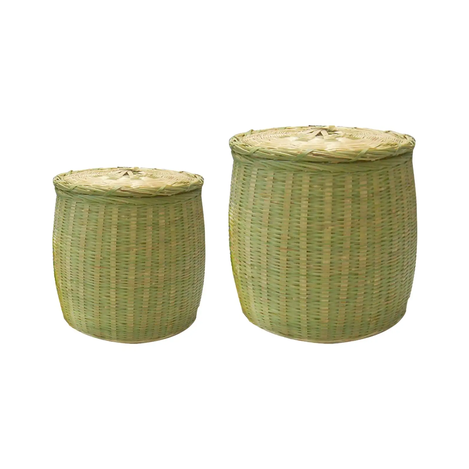 Decorative Storage Basket Rustic Countertop Portable Bamboo Woven Basket for Living Room Sundries Wedding Bedroom Cosmetic