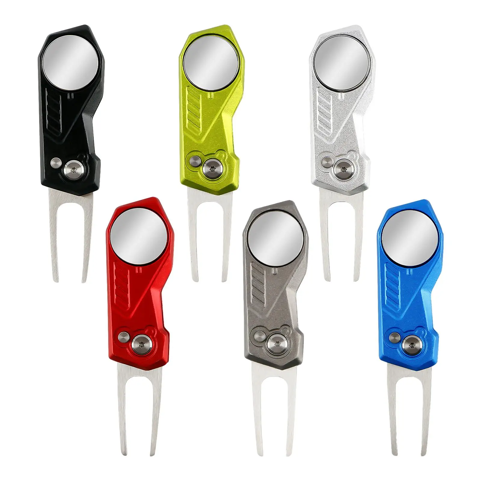 Golf Divot Tool Golf Accessories Portable Stainless Steel Golf Pitch Fork