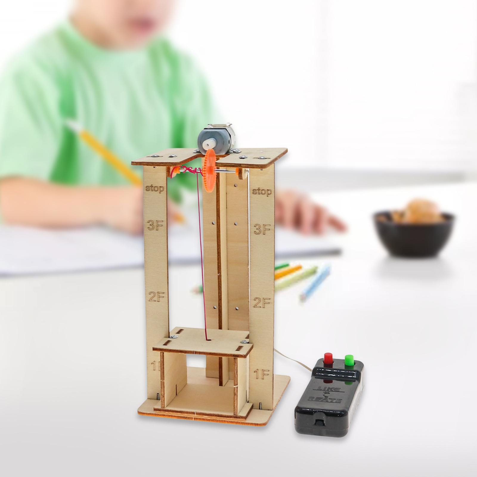 Stem Kits DIY Electric Lift Elevator Model Set for Kids Gifts Hand Eye Coordination Inspiring Creativity and Imagination Age 6+