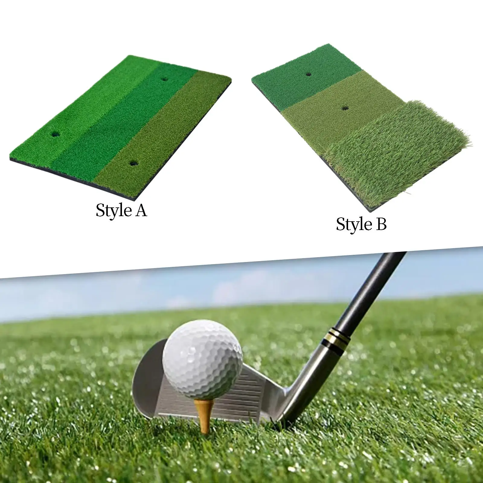 Golf Hitting Pad Collapsible 3in1 Batting Pad for Game Home Office Outdoors