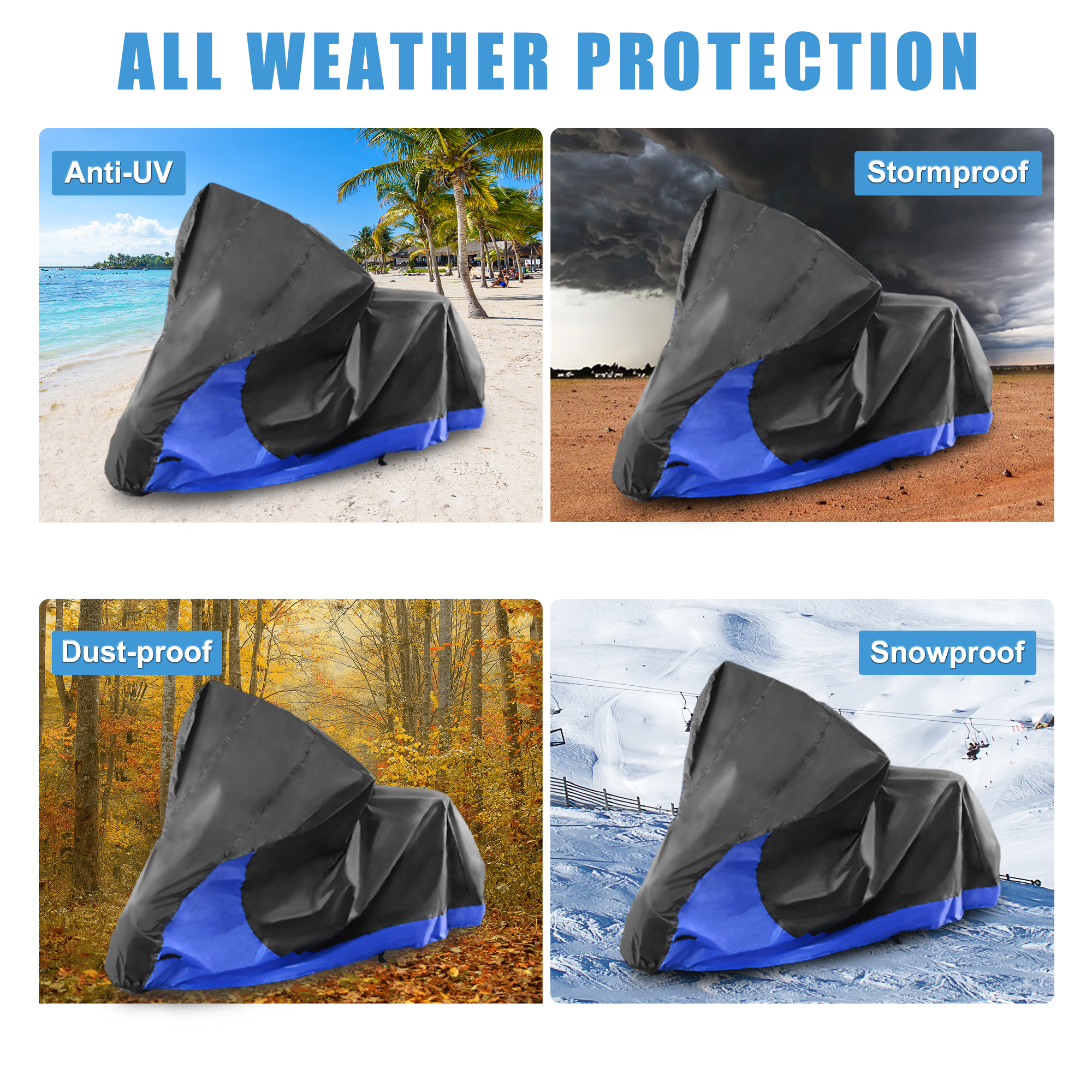 Motoforti 210d L-XXXL 2 in 1 Motorrad abdeckung Motorrad abdeckung ganzjährig universell wasserdicht im Freien Regens taub Sonnenschutz – Detail 5
