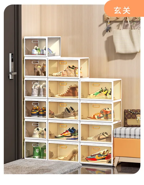 Multi-cube Stackable Storage Organizer Shoes Rack Clothes Shelving Closet  Box Aj Sneaker Display Show Heels Boots Shelf - Shoe Cabinets - AliExpress
