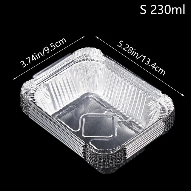 10Pcs Rectangular Aluminum Foil Baking Boxes Disposable Dessert
