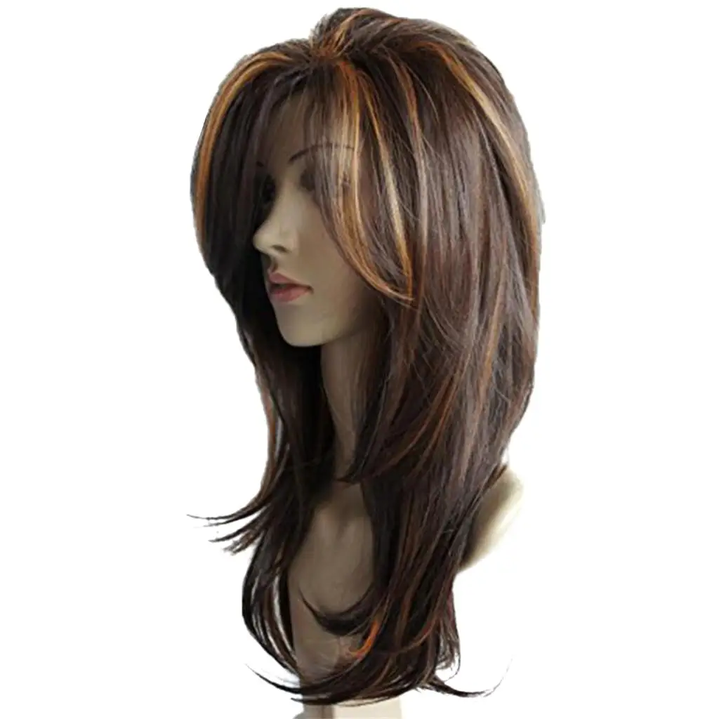 Women Girls` High Density Heat Resistant Synthetic Hair Weave Full Wigs, 2 Colors for 