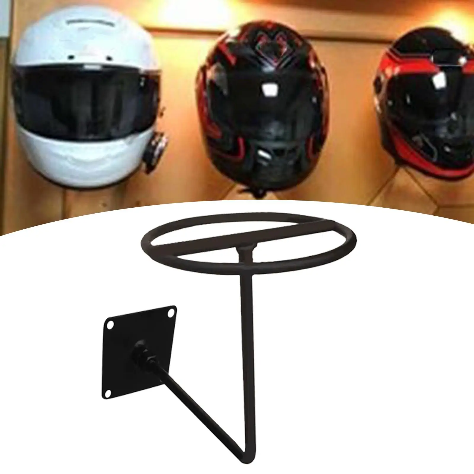 Motorcycle Helmet Holder Storage Multifunctional Wall Mounted Metal Hook Stand Rack Fits for Coats Caps Jacket Hats Garage