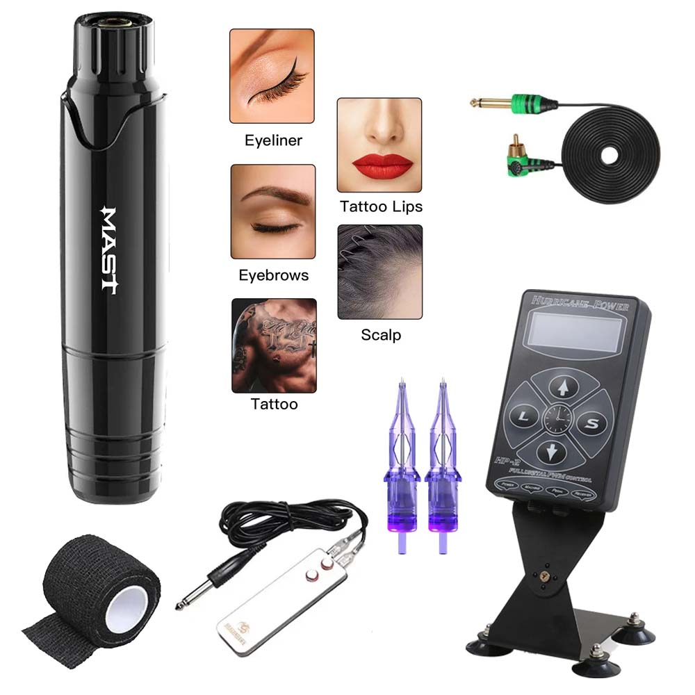 Best of Mast Tattoo P10 Rotary Tattoo Machine Professional Makeup Permanent With Ink PRO Needles Tattoo Machine Kit Complete Reviews & Tips