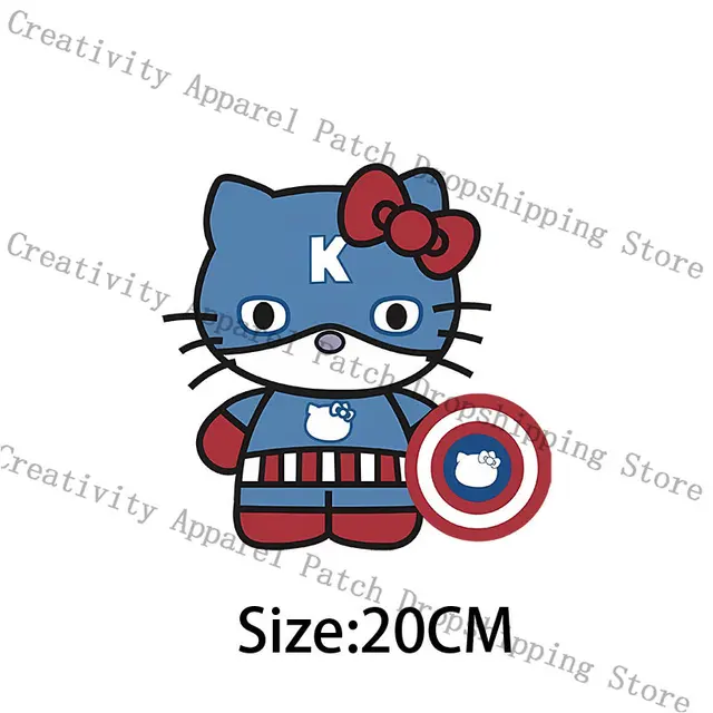 Halloween Hello Kitty Patches Iron on Heat Transfers For Clothes Sanrio  Cool T-shirt Design Kuromi Thermal Printed Stickers DIY - AliExpress