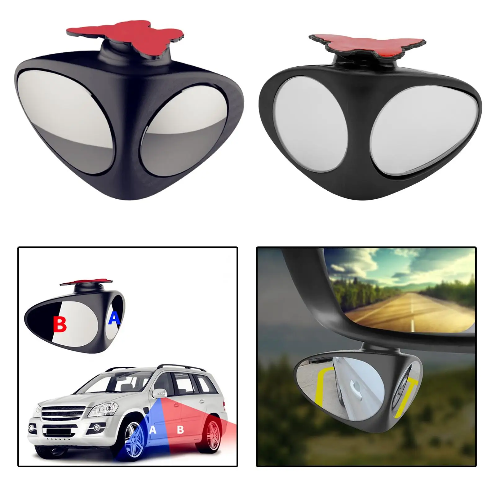Automibile 360 Degree Rotatable 2 Side Car Blind Spot Convex Mirror Car Exterior Rear View Parking Mirror