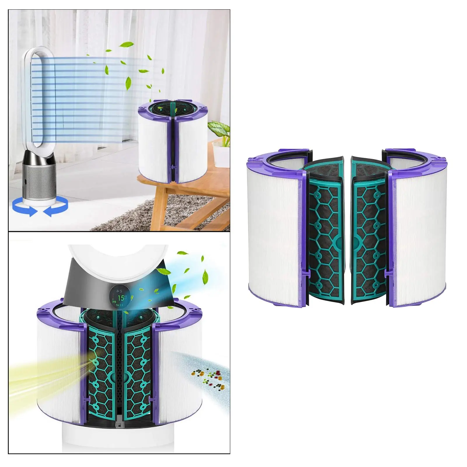 HEPA Filter & Activated Carbon Filter for Dyson TP04 TP05 HP04 Pure Cool Hepa Purifier Sealed Two Stage