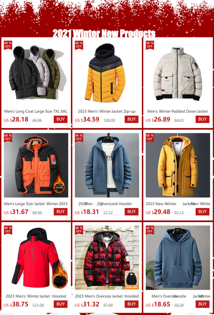 2021 winter discount new quilted thick warm men's jacket