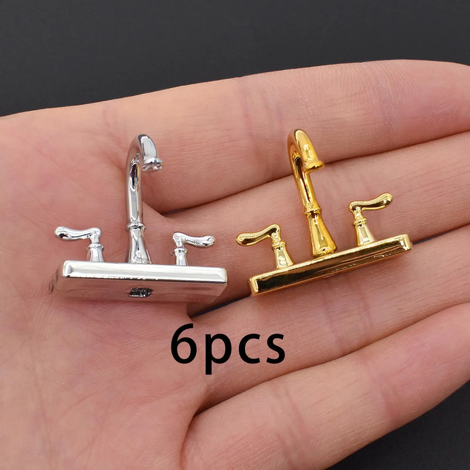 6Pcs Miniature Double Opener Faucet DIY 1/12 Plastic for Kids 3 4 5 6+