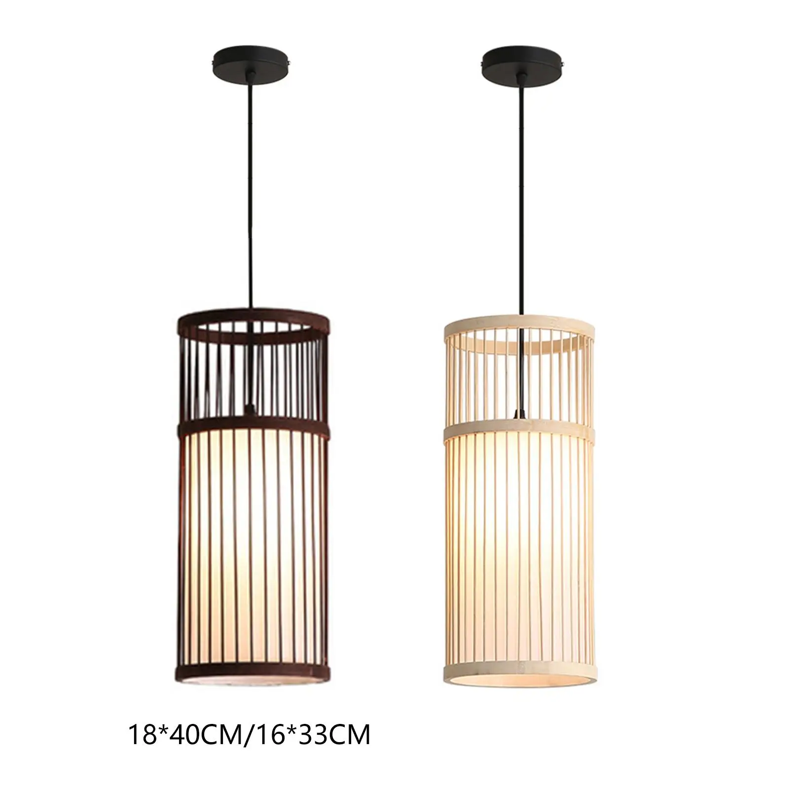 Bamboo Lamp Shade Pendant Light Ceiling Light Fixture Lampshade Lanterns for Indoor Home Kitchen Living Room Bedroom