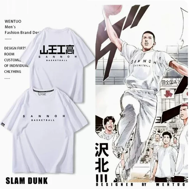 Anime Slam Dunk Tshirt Eiji Sawakita Sannoh High School Basketball Team T- shirt Men Women Sport Casual Loose T-shirts Streetwear - AliExpress